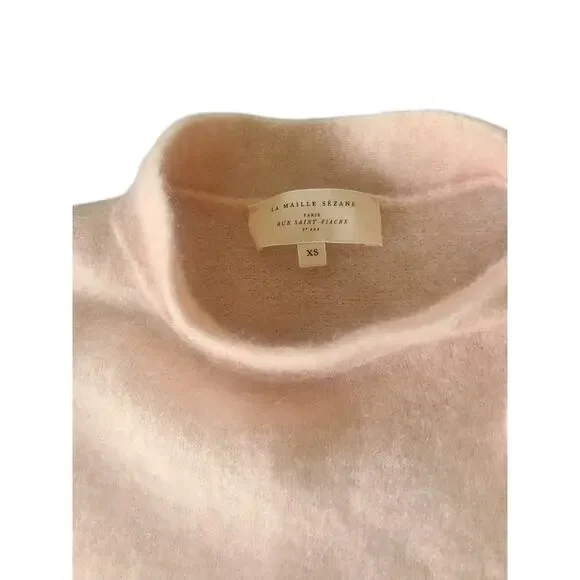 Sezane Zaria Bow Jumper Pale Pink Mohair Wool Sweater Size XS - Picture 4 of 10